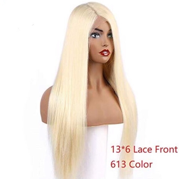 ?26” 613 PLATINUM BLONDE LACE FRONT WIG? *NWT* main image 6
